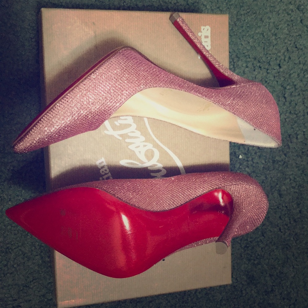Christian louboutin pink sparkle pump